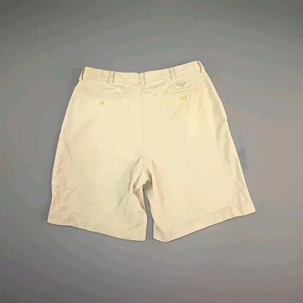 Polo Ralph Lauren Men's Beige Tyler Shorts Size 34 Classic Chino 100% Cotton C36